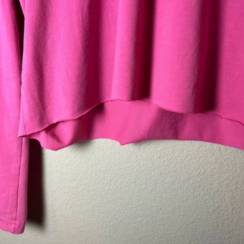 Nike Cropped Dri Fit Long Sleeve Large Pink Scissor Cut Athleisure Top Athletic